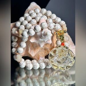 MAGNESITE WATER BUDAI NATURAL STONES NECKLACE